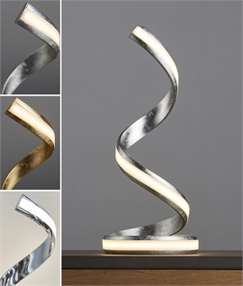 Modern Swirl Table Lamp with Integrated LEDs