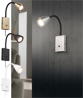 Flexible Arm Reading Light - Switched with Lead and Plug
