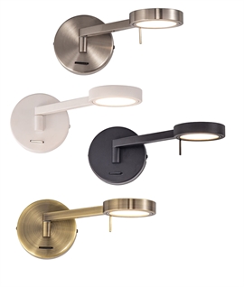 Switched Adjustable LED Wall Light - 4 Finishes