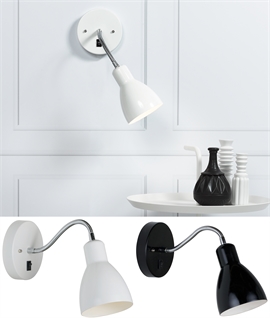 Adjustable Lamp Head Switched Metal Wall Light
