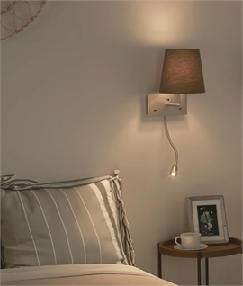 Bedside Wall Light with LED Adjustable Arm plus USB - 4 Options