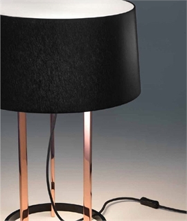Rose Gold Table Lamp & Black Shade