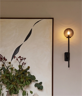 Slim Design Wall Light with Globe Shade - IP44 Rated