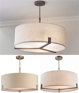 Telescopic Ceiling Light with Drum Fabric Shade 