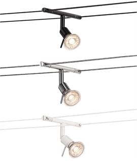 Adjustable MR16 Spotlight For Tension Wire Systems
