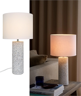 Terrazzo Base Table Lamp with Linen Shade