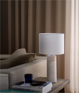 Terrazzo Base Table Lamp with Linen Shade