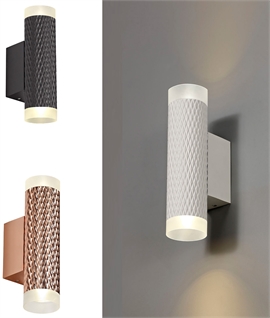 Up & Down Wall Light with Diffuser - Diamond Pattern - 4 Finishes Up & Down Wall Light with Diffuser - Diamond Pattern - 4 Finishes
