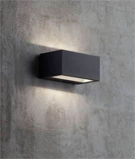 Block Wall Light - Up and Down Distribution in Aluminium