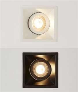 Square Low Glare Tilt Recessed Downlight - White or Black