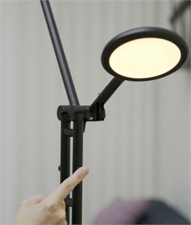 Highly Adjustable Double LED Black Floor Lamp