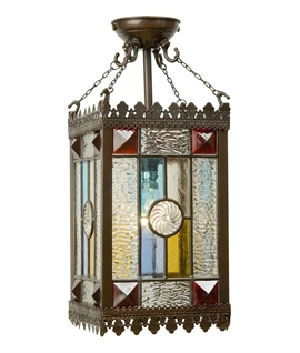 Victorian Flush Mounted Hall Lantern - Height 495mm