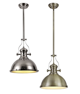 Traditional Dome Pendant Light with Stirrup Detailing 