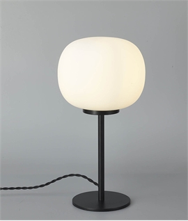 Table Lamp with Frosted White Glass Globe Shade