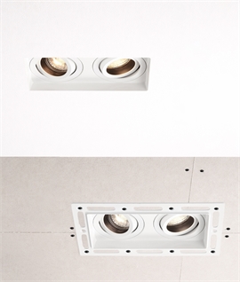 Adjustable Twin Lamp Trimless Plaster-in Downlight
