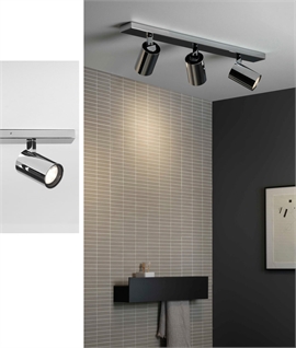 Bathroom Safe Long Light Bar with 3 Adjustable Spotlights  