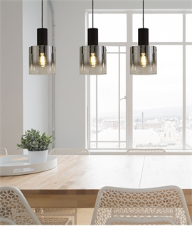 Triple Shade Bar Pendant - Smoke Fade Glass Shade