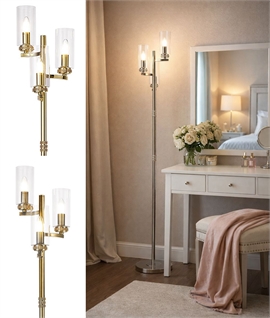 Clear Glass & Crystal Band Floor Lamp - 3 Finishes Clear Glass & Crystal Band Floor Lamp - 3 Finishes