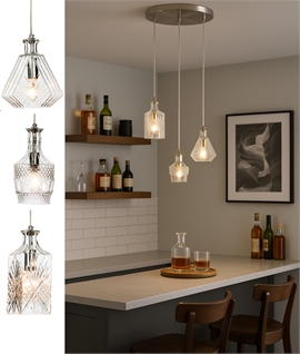 Decanter Style Glass Shades Cluster Light - Triple Pendants