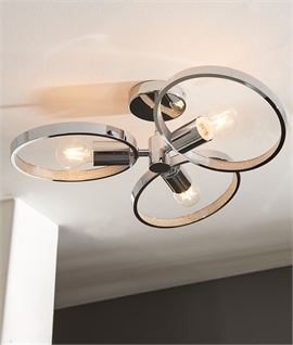 Adjustable 3 Hoop Semi Flush Ceiling Light