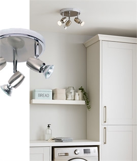Round Adjustable Triple Spot Plate - Satin Nickel & Chrome Finish
