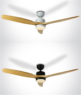 Triple Wood Blade and Metal Body LED Ceiling Fan 