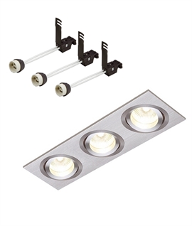 Triple Recessed Adjustable Spotlight For GU10 Lamps