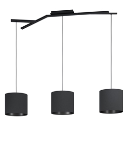 Modern Black Triple Shade Flush Light