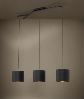 Modern Black Triple Shade Flush Light