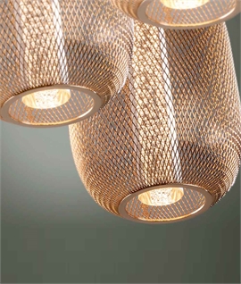 Triple LED Pendant - Bright Gold Mesh Shade