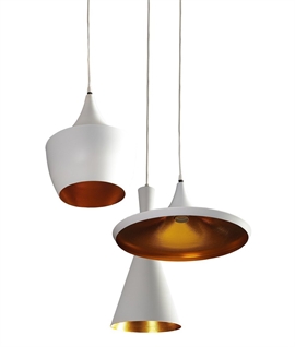 Triple White Shaded Cluster Pendant - Mixed Size Shades