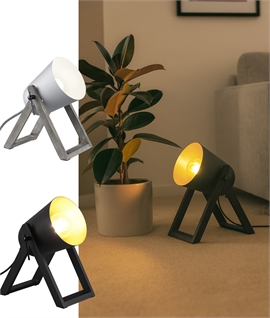 Adjustable Floor or Table Uplighter on Wood Base