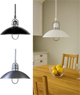 Metal Scandinavian Rise & Fall Pendant - White, Black or Grey