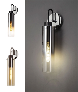 Tubular Glass Wall Light - Black or Brown Glass
