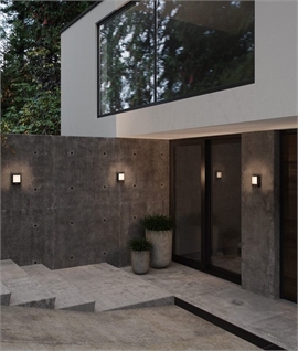 PIR Black Exterior Wall Light with Twilight Feature
