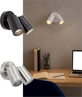 Twin Adjustable Spotlight for Mains GU10 Lamps - IP44