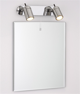 Twin Chrome Spotlight with Pull Cord for Bathrooms - IP44 