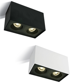 Surface Mounted Twin Box Light for GU10 Lamps - Adjustable