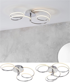 Modern Looped Semi-Flush Ceiling Light with Integrated LEDs