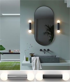 Twin Bathroom Wall Light - Black or Chrome
