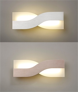 Twisted Design Aluminium and Opal Glass LED Wall Light
