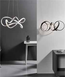 Ultra Modern Twisted Knot LED Pendant - Coffee or White