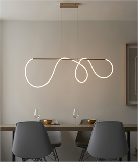 Satin Gold Linear Suspended Pendant with Flexible LED