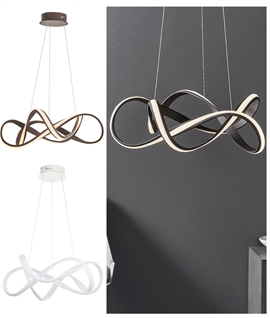 Twisted Knot LED Pendant - Coffee or White