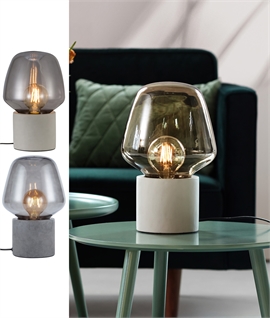 Sturdy Base Table Lamp With Large Glass Shade
