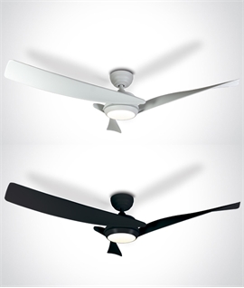 LED Ceiling Fan with Curved Triple Blades - Black or White