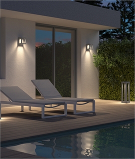 Modern Minimalist Smooth Concrete Exterior LED Bollard 