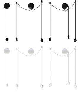 Spherical E27 Pendant Cord Set in Black or White