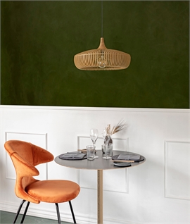 Danish Laser Cut Wooden Shade - Natural Oak Finish