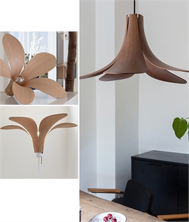 Danish Wooden Fluted Frangipani Flower Shade